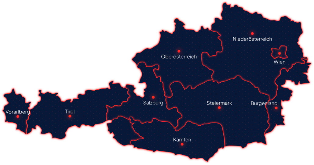 Österreich Karte – Austro Kredit ist österreichweit tätig